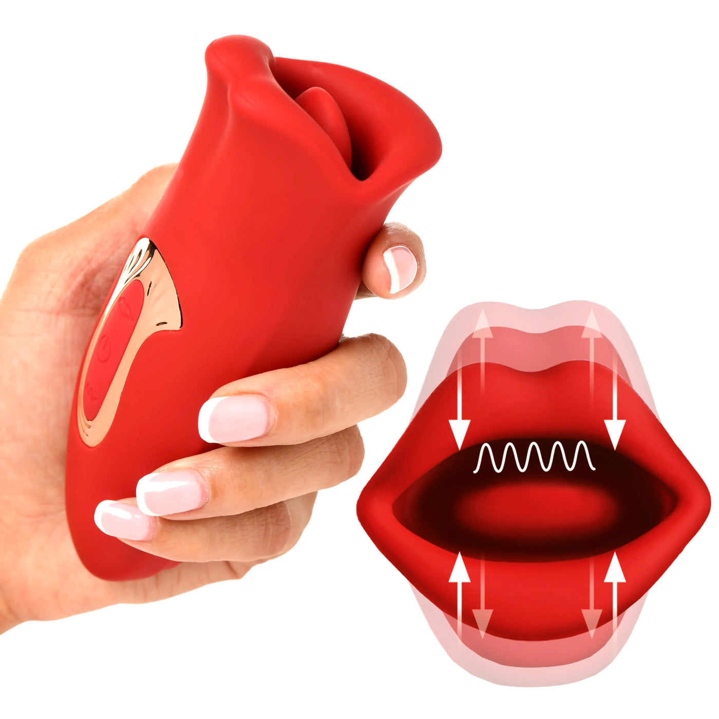 Lickgasm Kiss and Tell Mini Kissing and Vibrating  Clitoral Stimulator - Red-5