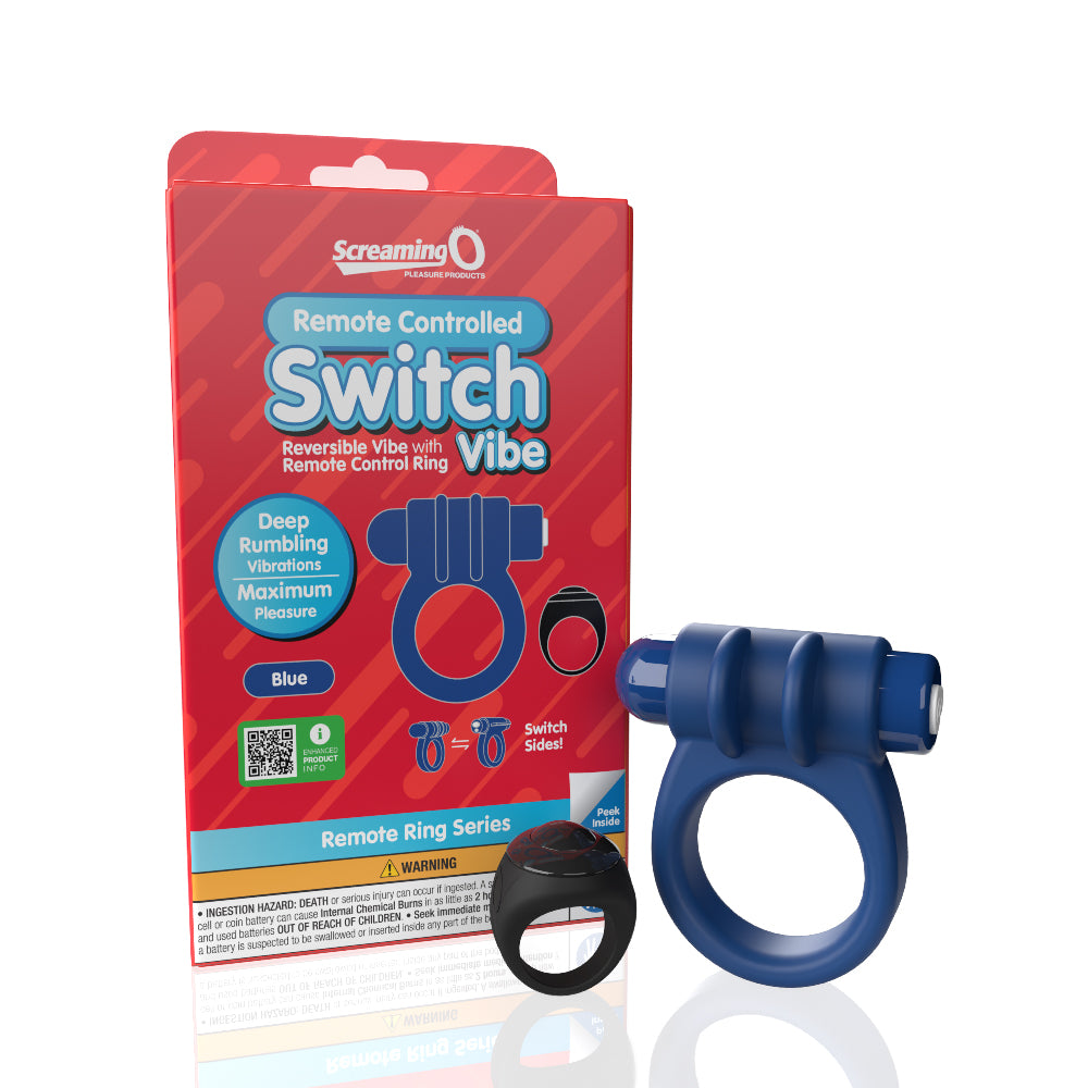 Screaming O Remote Controlled Switch Vibrating  Ring - Blue-3