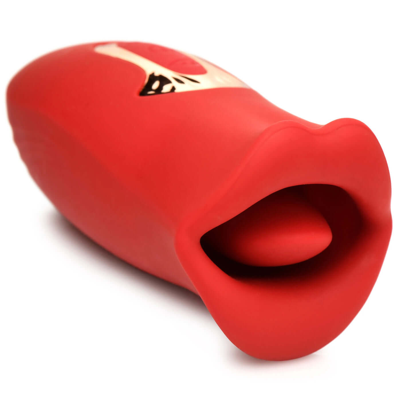 Red Lickgasm Kiss and Tell Mini Kissing and Vibrating Clitoral Stimulator with a lip-shaped design