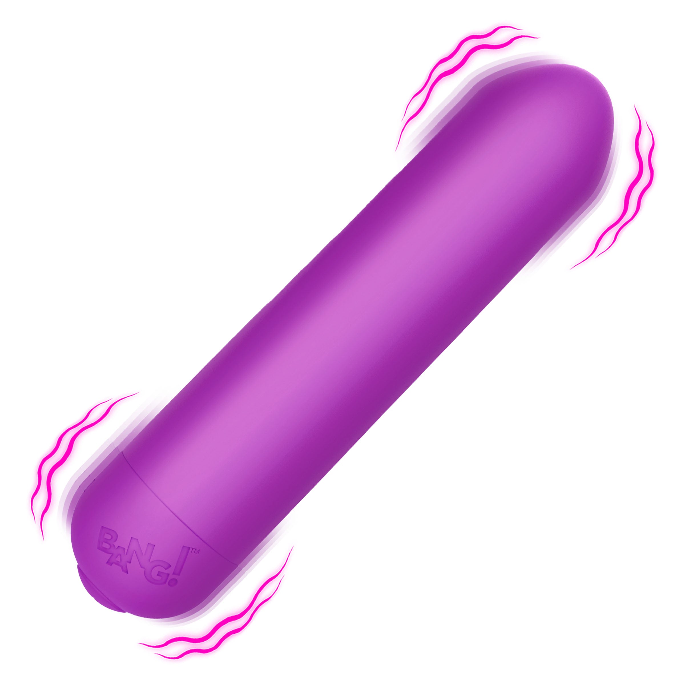 Bang Ultra Powerful Bullet Vibrator Purple displayed with vibration effects.