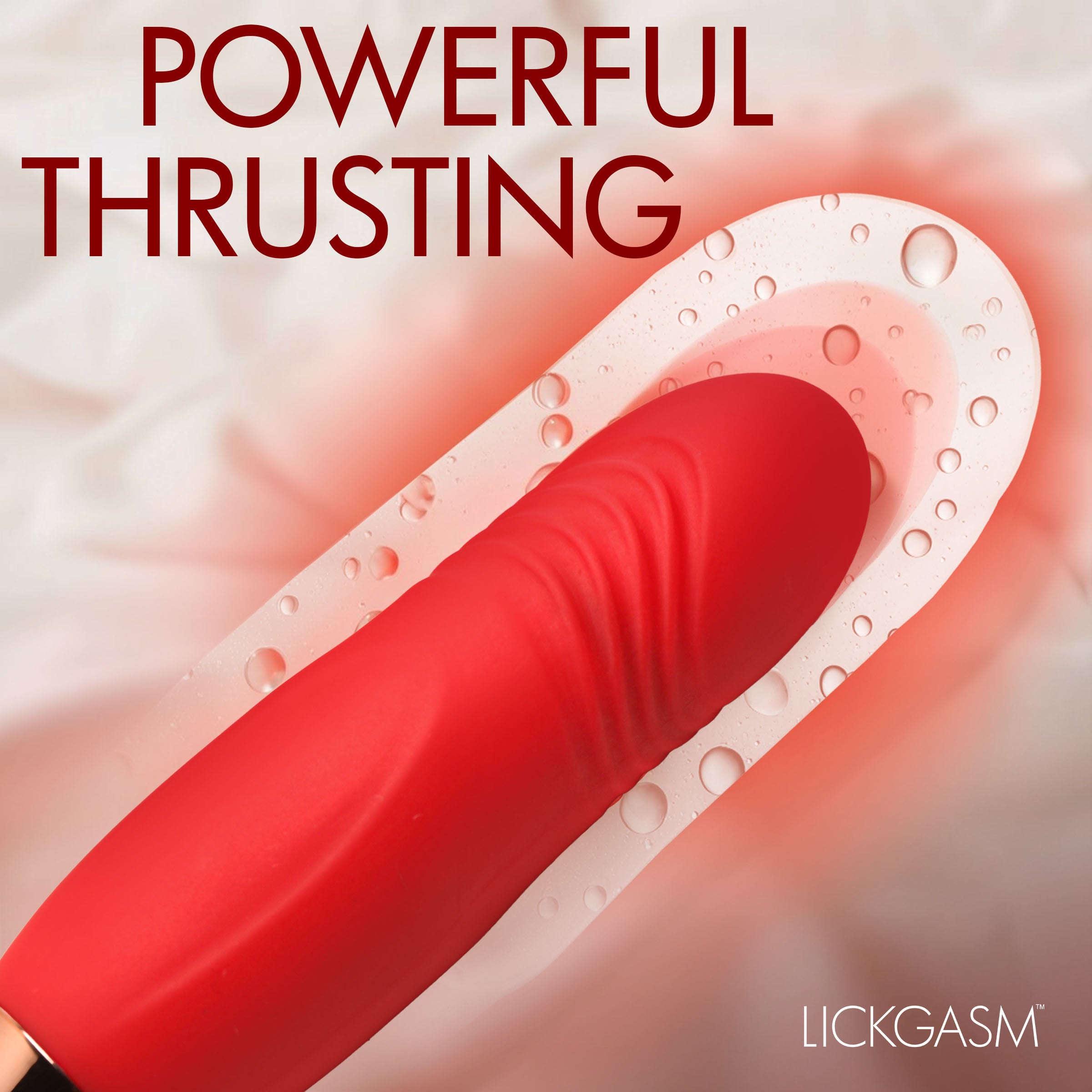 Bliss Kiss Kissing Clitoral Stimulator with Thrusting Vibrator showing powerful thrusting capability.