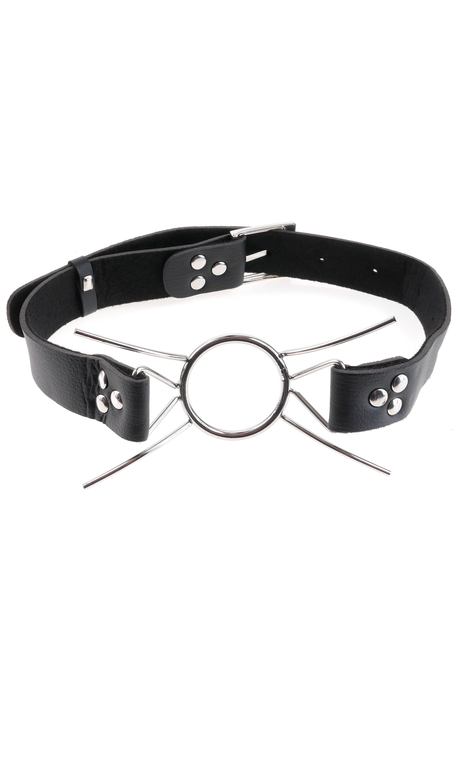 Fetish Fantasy Extreme Spider Gag with steel ring and metal supports for role-play and sensory control.