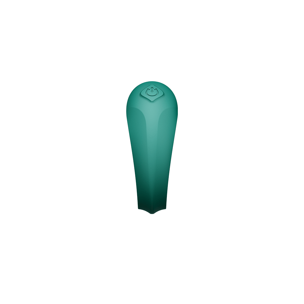 ZALO Apis Vibrating Couples Ring Turquoise Green showing sleek design and body-safe silicone material.