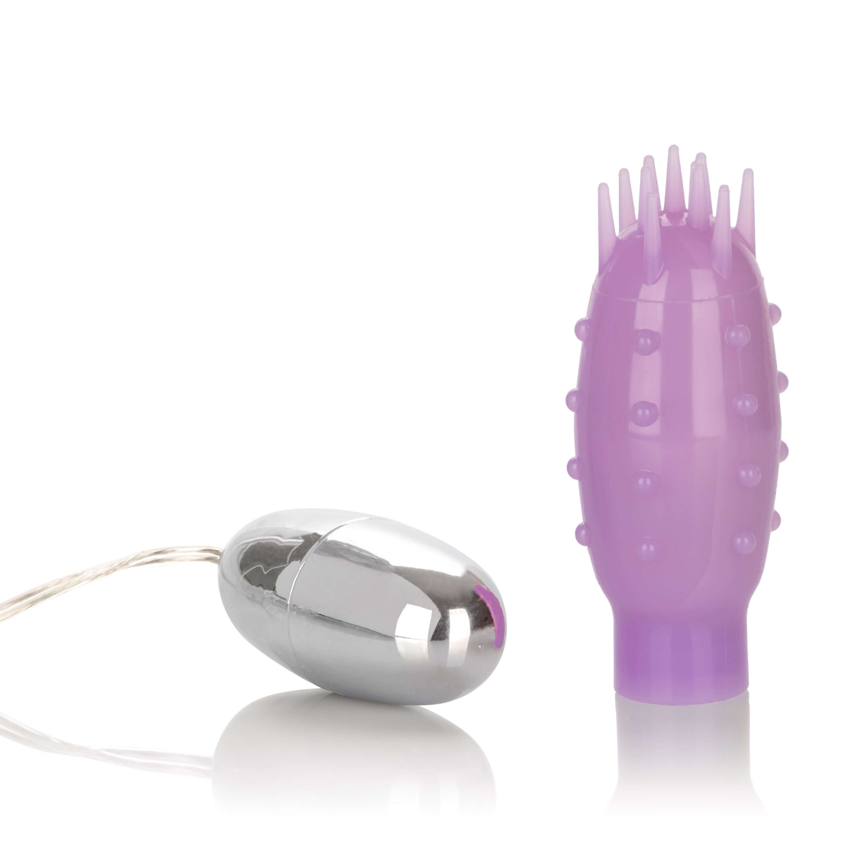 Silicone Slims Vibrating Nubby Bullet - Purple-2