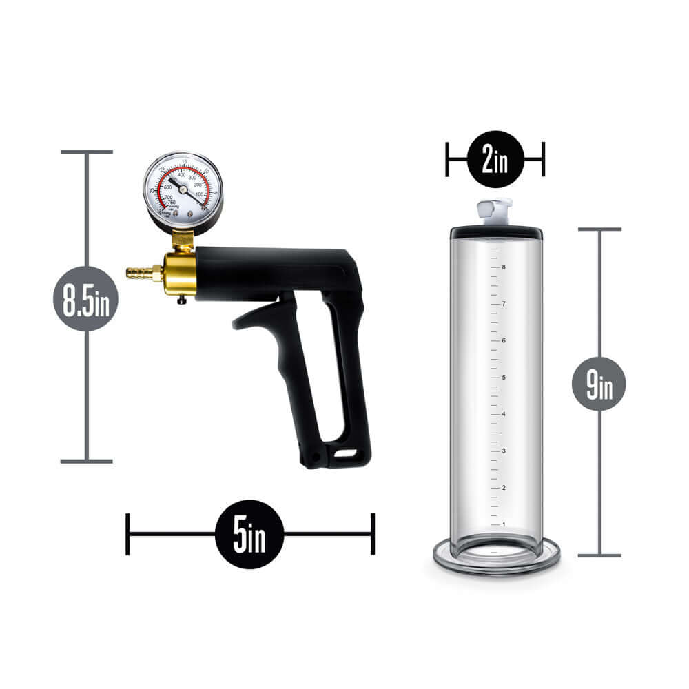 Performance - Vx7 Vacuum Penis Pump With Brass Trigger &amp; Pressure Gauge - Clear-3