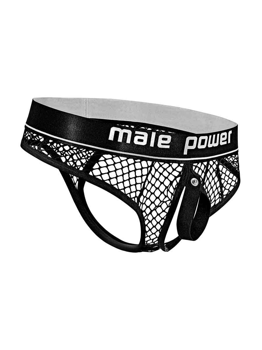 Cock Pit Net Cock Ring Thong - S/ M - Black-2