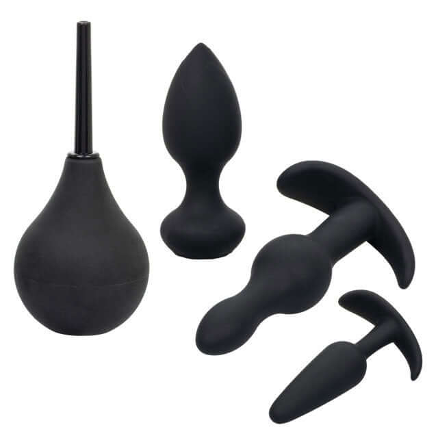 Pleasure Kits Anal Explorer Collection Black includes a variety of black anal toys for safe exploration.