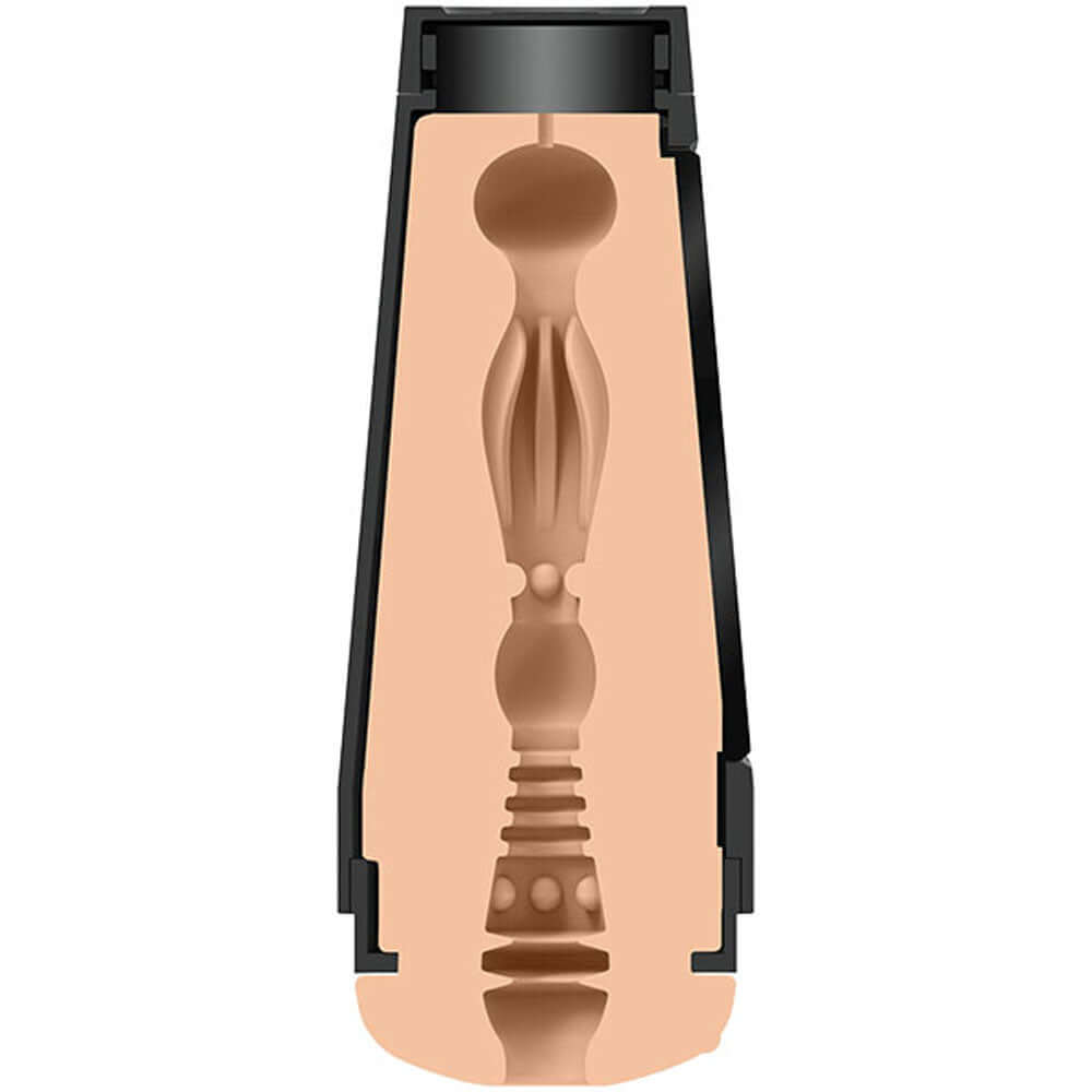 Main Squeeze Katrina Jade Ultraskyn Stroker Pussy cross-section showing detailed lifelike interior design.