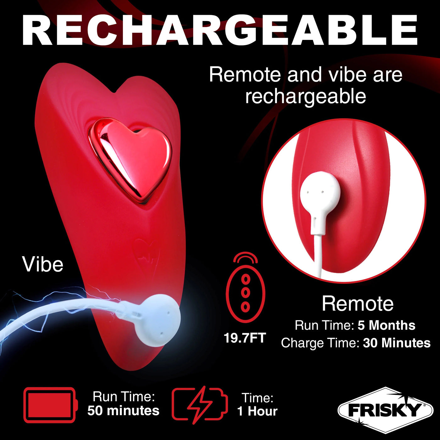 Love Connection Silicone Panty Vibe With Remote Control - Red-3