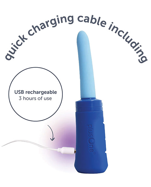 plusOne Vaginal Dilator Set Blue with quick charging cable and USB rechargeable feature