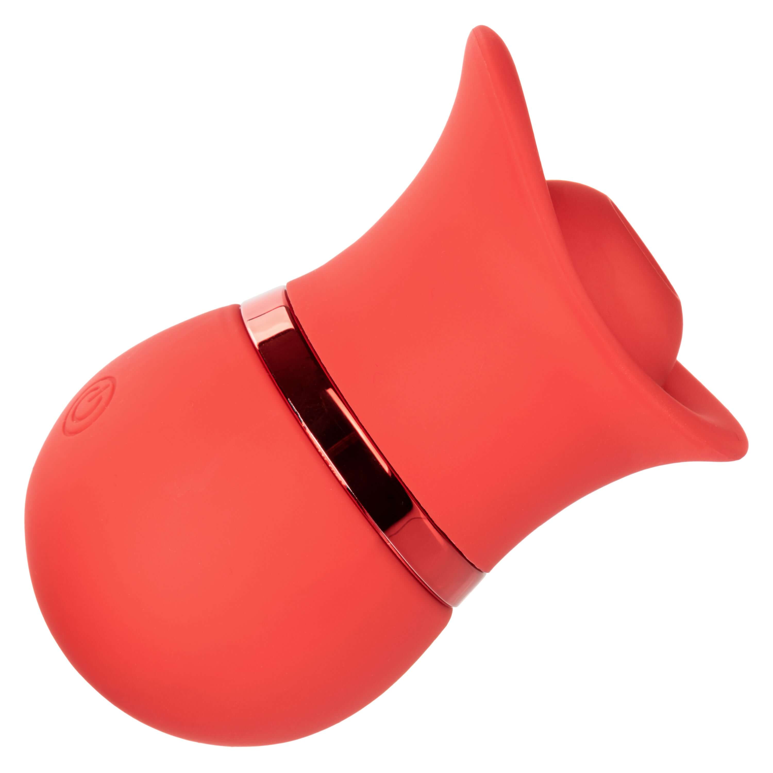 French Kiss Suck & Play Interchangeable Set, a compact red massager with interchangeable attachments for versatile pleasure.