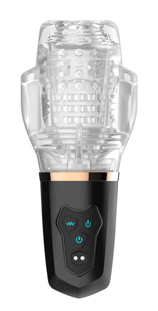 The Male Rose 2 Vibrating Stroker with 10 powerful vibration modes and dual side motors for intense pleasure and simple operation