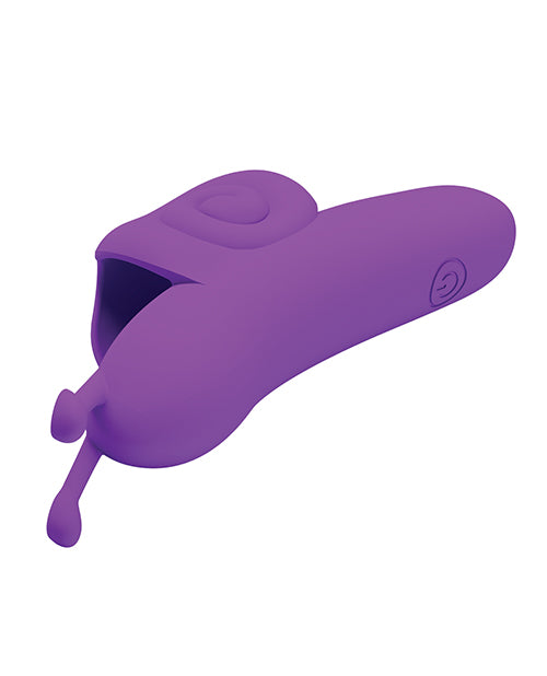 Pretty Love Snail Honey Finger Vibe Purple shown against a white background, highlighting its ergonomic design.