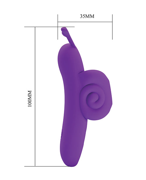 Pretty Love Snail Honey Finger Vibe Purple dimensions illustration detailing size and design