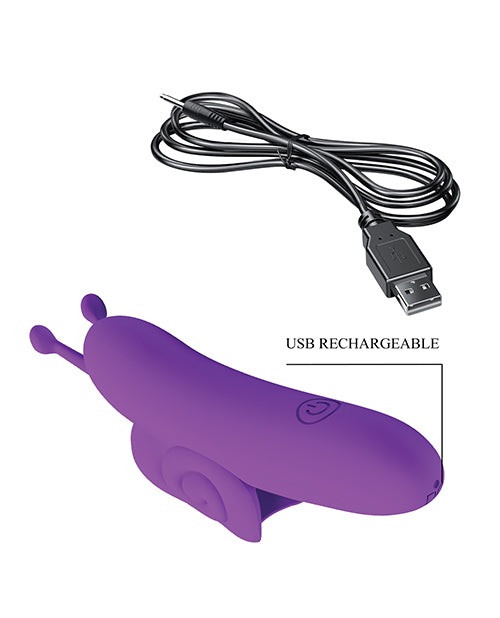 Pretty Love Snail Honey Finger Vibe Purple with USB rechargeable cable included