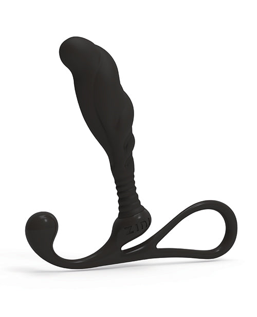 Zini Janus Anti Shock Prostate Massager Medium Black with dual-arm design for hands-free stimulation
