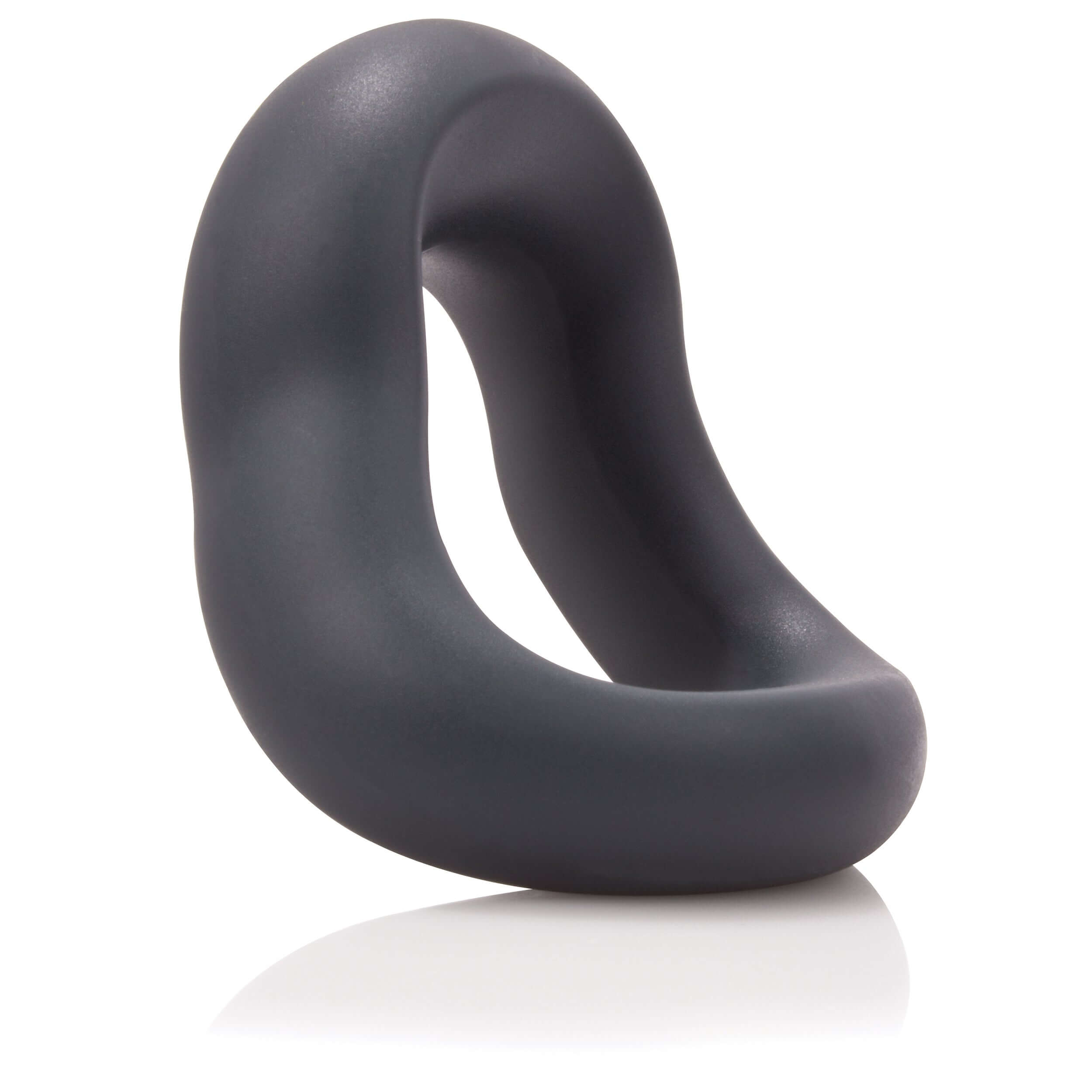 Swingo Curve Silicone Ring Grey - body-safe silicone cock ring with a unique contoured design for versatile comfort.