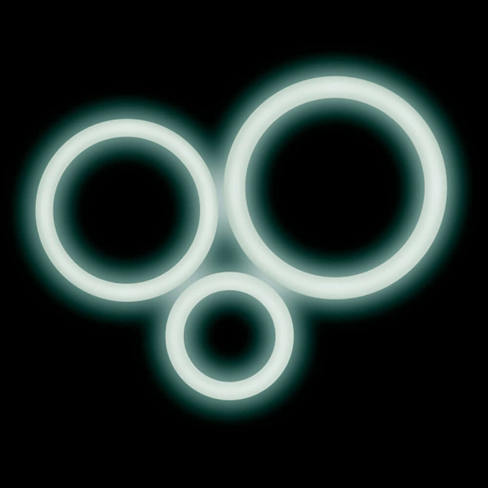 Performance Vs4 Pure Silicone Cockring Set White featuring three glow-in-the-dark rings for enhanced pleasure.