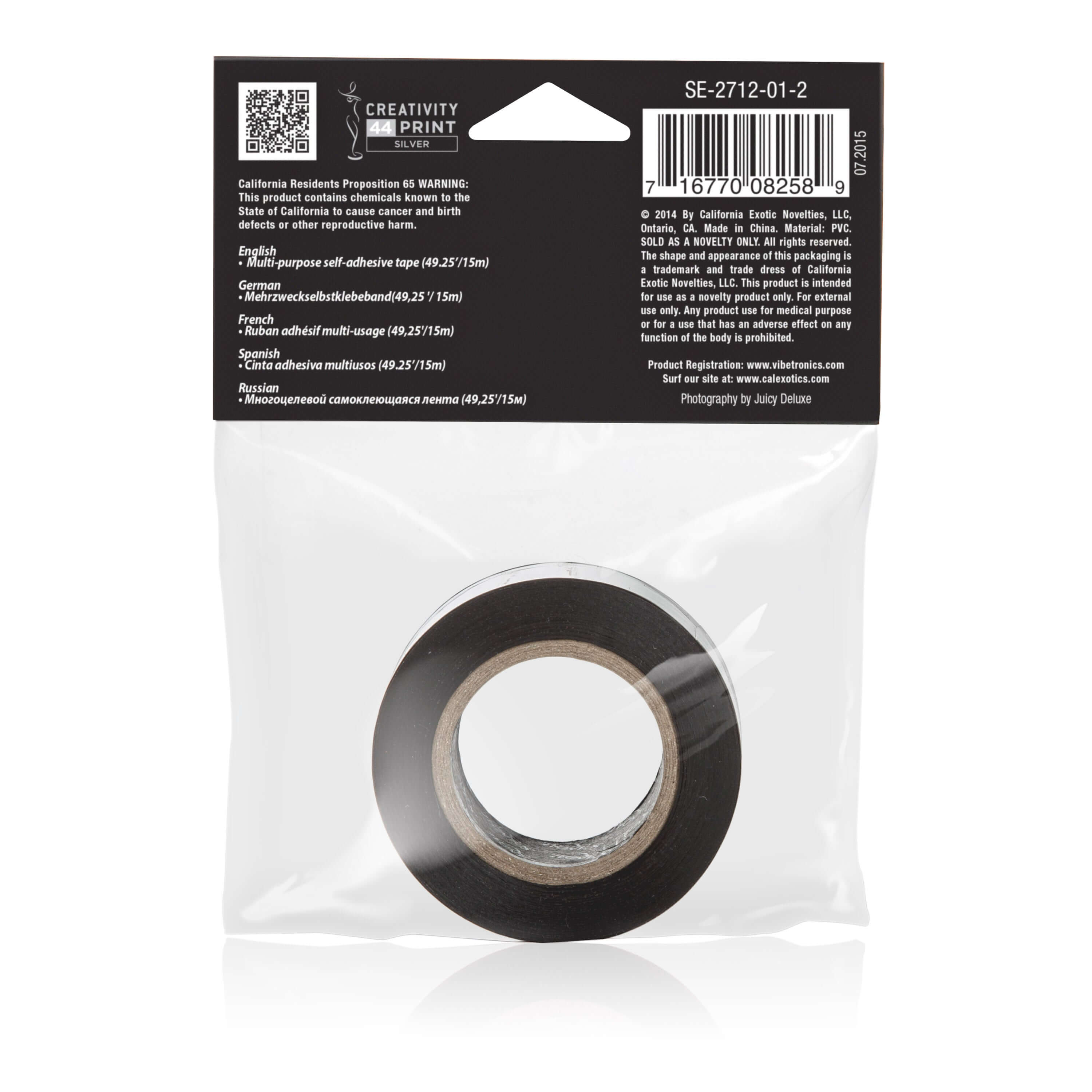 Scandal Lovers Tape Black in packaging, a versatile self-adhesive tape for reusable applications.