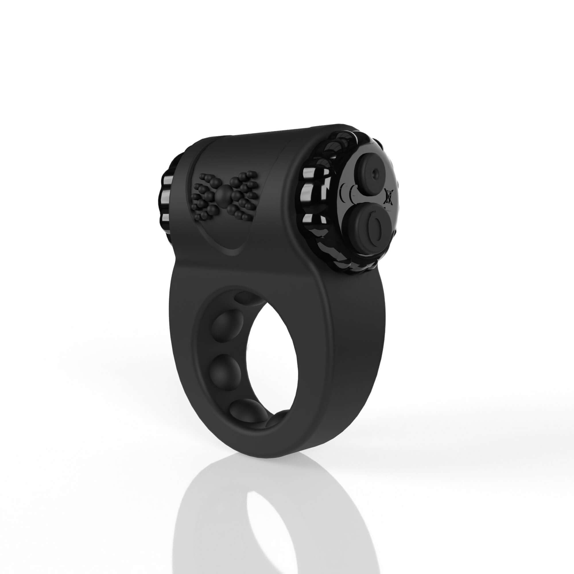 Screaming O Big O Ritz Rechargeable Vibe Ring Black, featuring a playful, ergonomic design for hands-free stimulation.