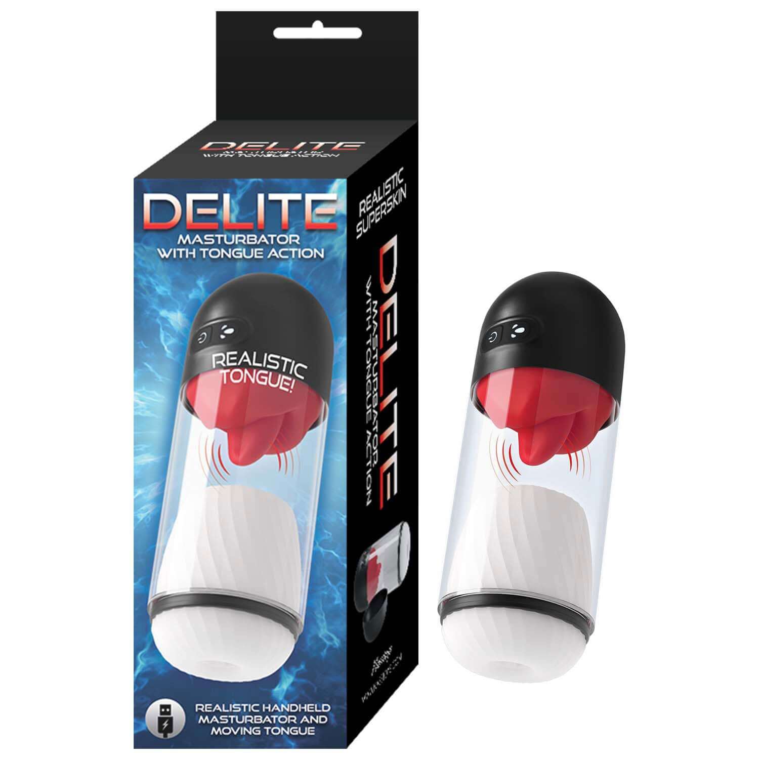Delite Masturbator With Tongue Action - White-0
