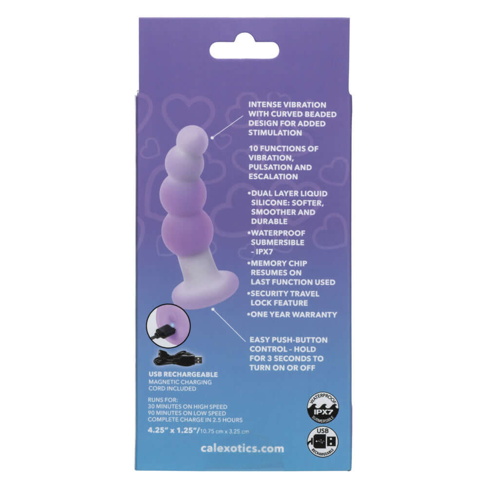 Lavender Haze Beaded Curved Probe Purple features intense vibration and ergonomic design for targeted stimulation.