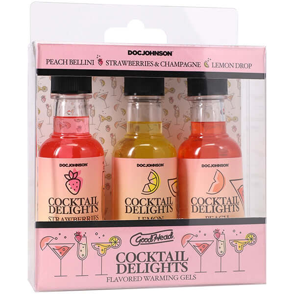 Goodhead Cocktail Delights Peach Bellini, Strawberries Champagne, and Lemon Drop 3 Pack 2 Oz.-1