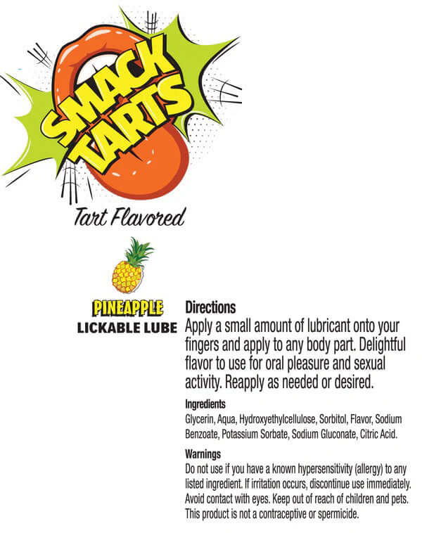 Smack Tarts Lube 3ml Pouch Display 36pc - Sour Pineapple-1