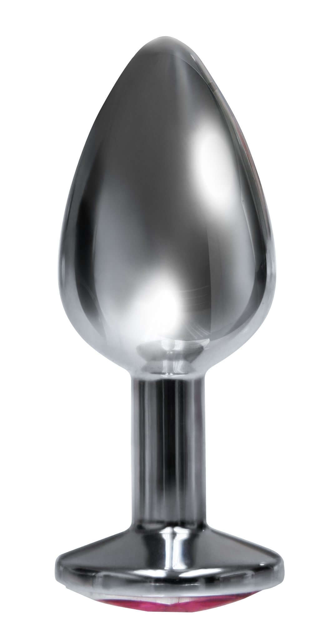 The 9's the Silver Starter Bejeweled Stainless Steel Plug - Pink-2