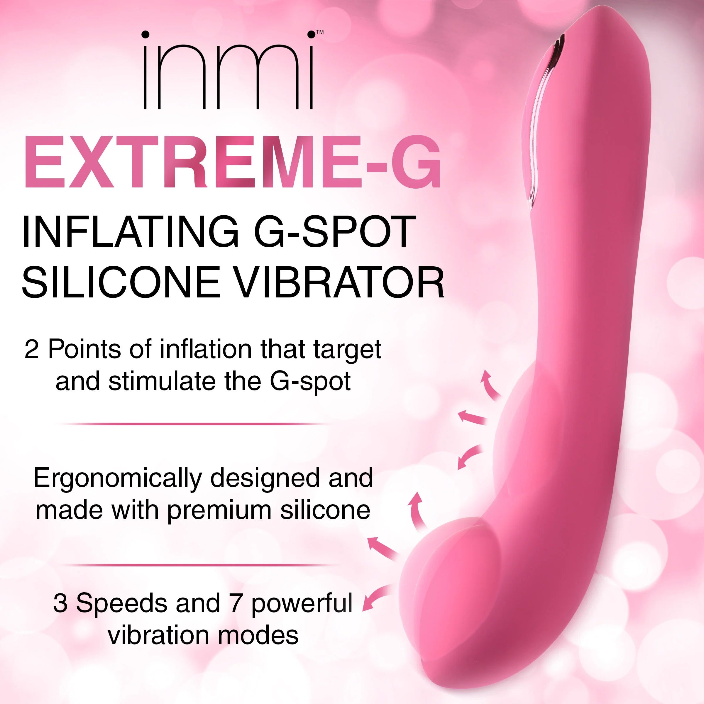 Extreme-G Inflating G-Spot Silicone Vibrator -  Pink-5