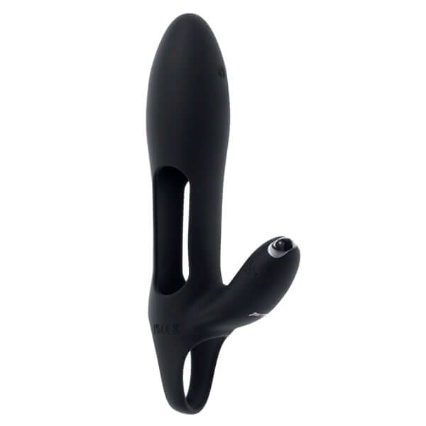 Zero Tolerance Nautilus Rechargeable Silicone Dual Cock Ring in black with vibrating features for enhanced pleasure.
