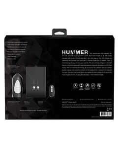 Vedo Hummer Super Bj Machine Black packaging back view showcasing features and controls.