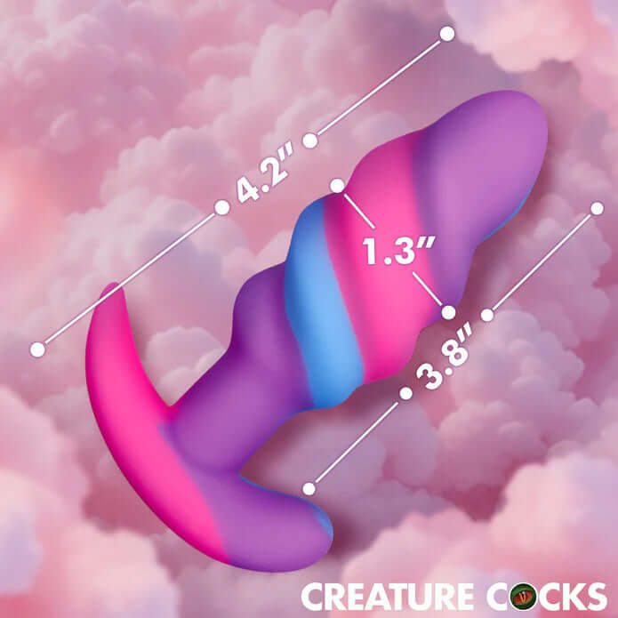Unicorn Swirl Silicone Butt Plug - Small-1
