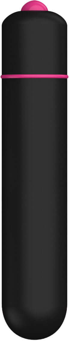 Frenzy Power Bullet Vibrator Black, sleek black design with a pink accent, perfect for discreet pleasure.