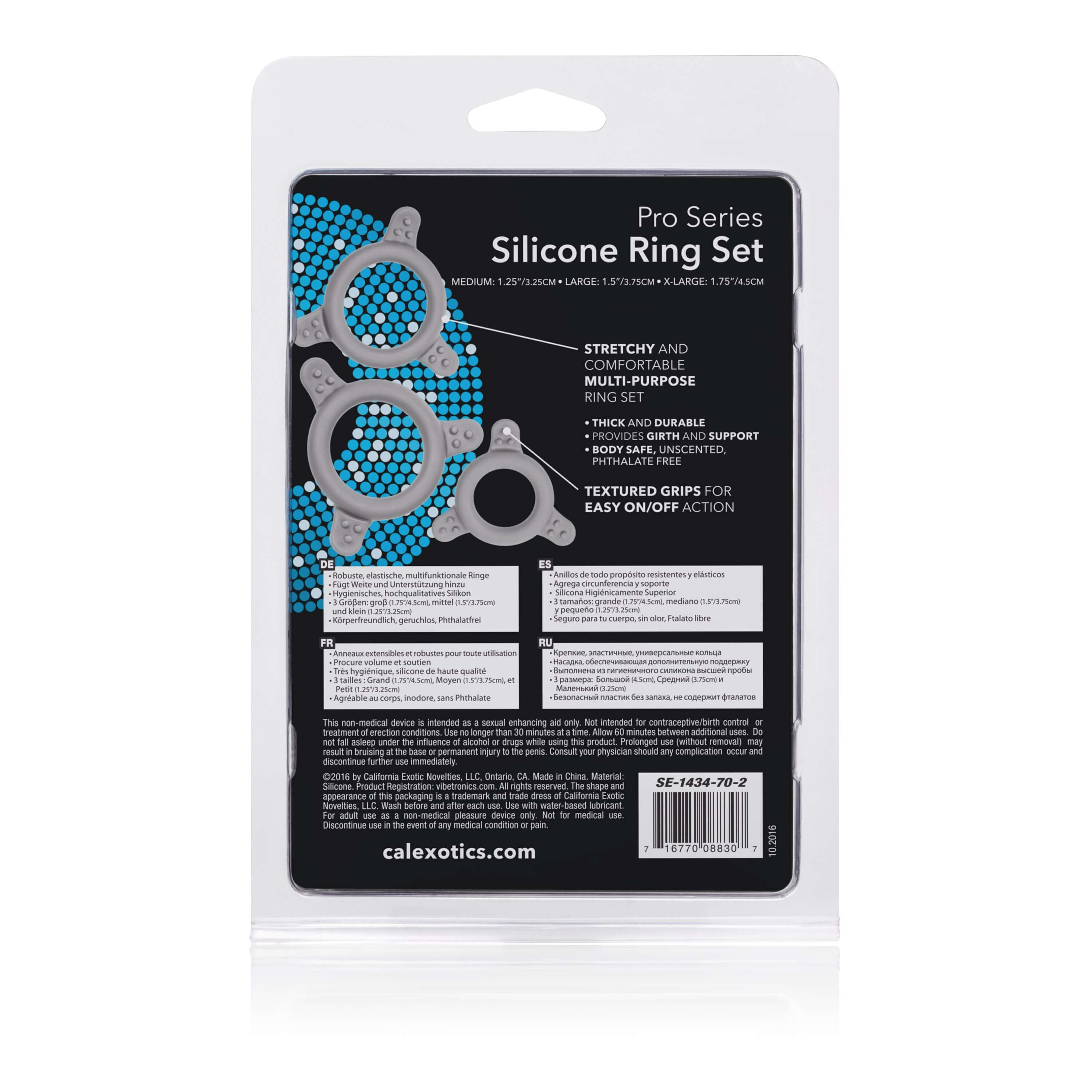 Pro Series Silicone Ring Set packaging showcasing versatile, stretch, and textured grips for improved performance.