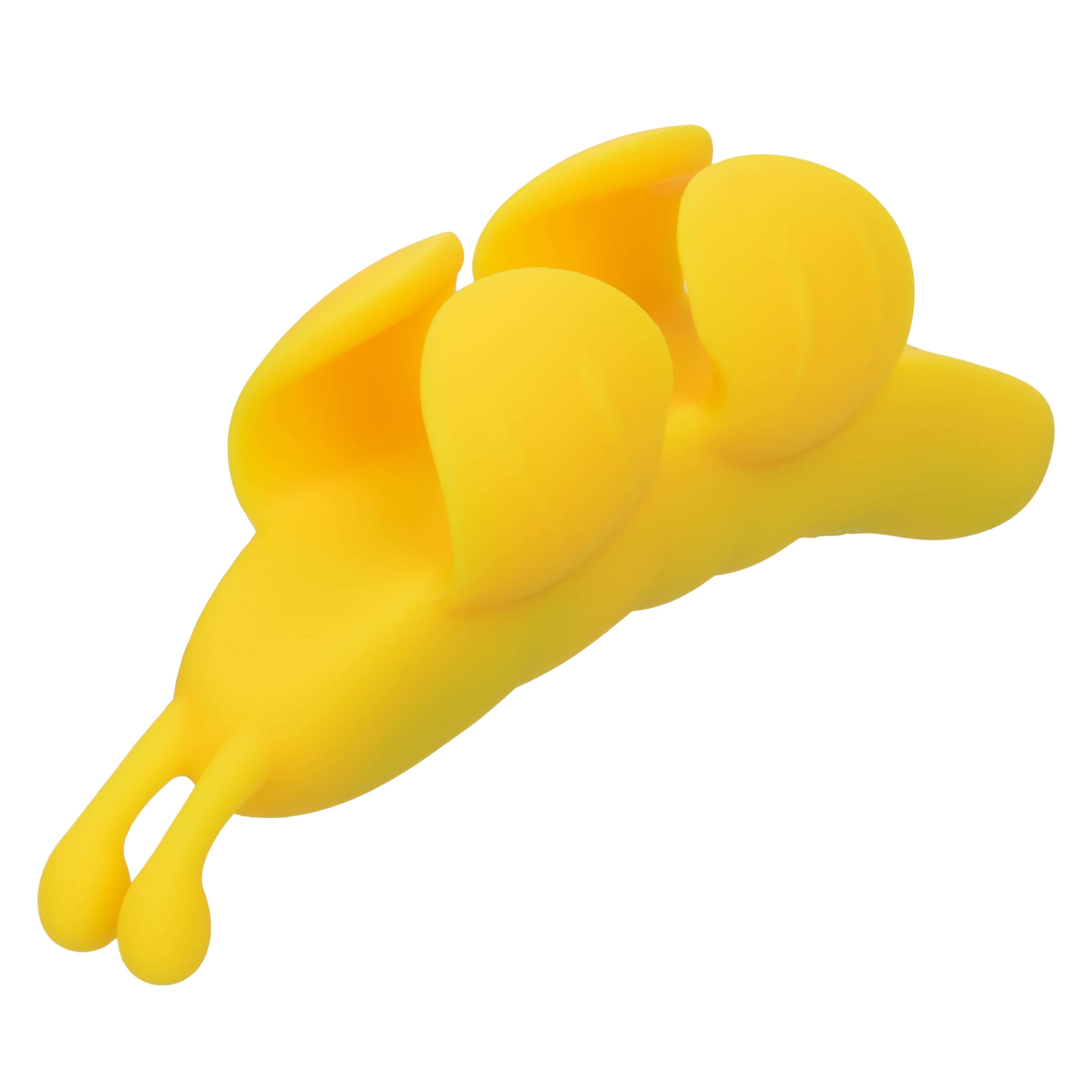 Neon Vibes the Butterfly Vibe Yellow ergonomic finger teaser for precise stimulation.
