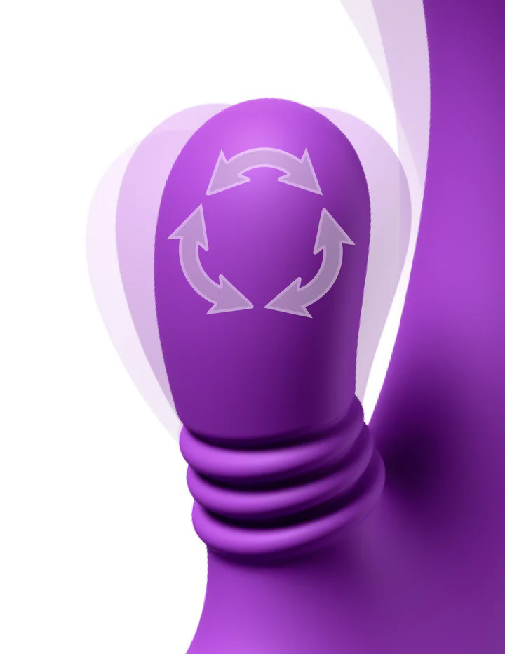 Close-up of the head of the Fantasy for Her Intimotion G Pro Vibrator Purple showing motion control.