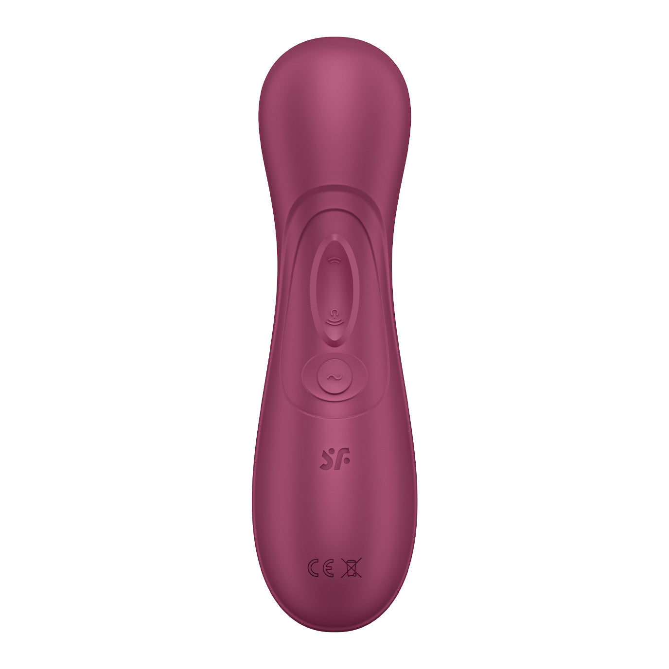 Satisfyer Pro 2 Generation Air Suction Wine Red featuring sleek ergonomic design and control buttons.