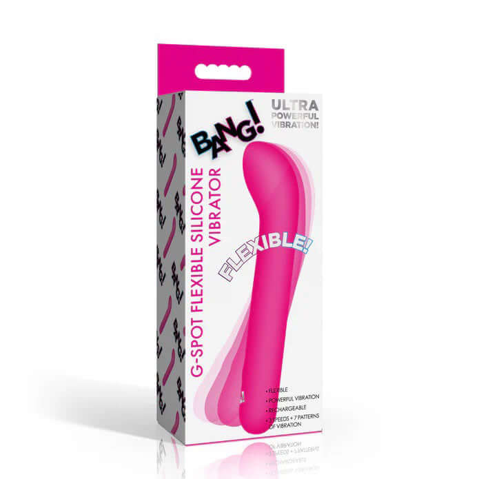 G-Spot Flexible Silicone Vibrator - Pink-0