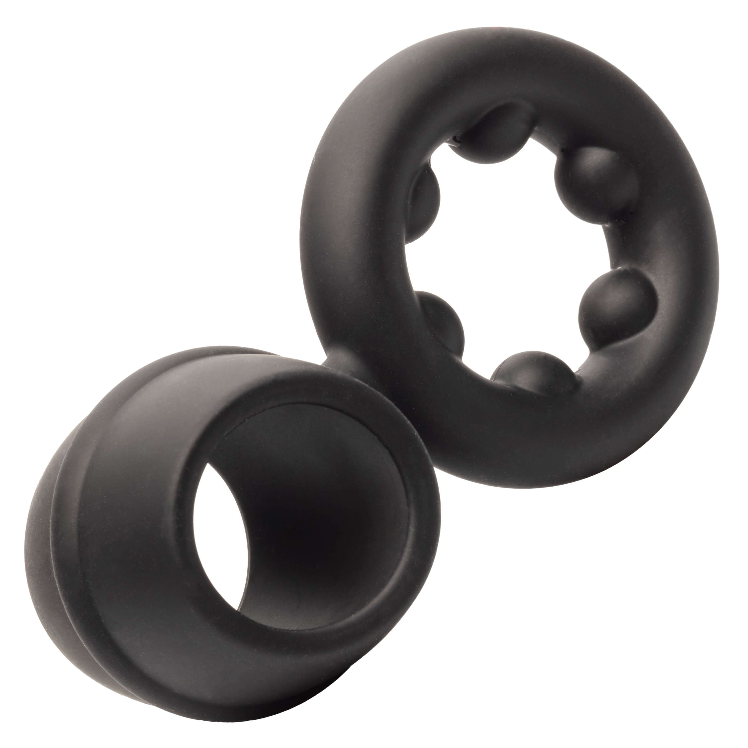 Alpha Liquid Silicone Dual Support Magnum Ring Black, a plush black silicone enhancer ring for comfort and support.
