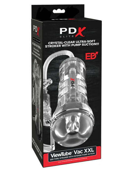 Pdx Elite Viewtube Vac XXL Pump See-Thru Ez-Grip Pump Stroker - Clear-0