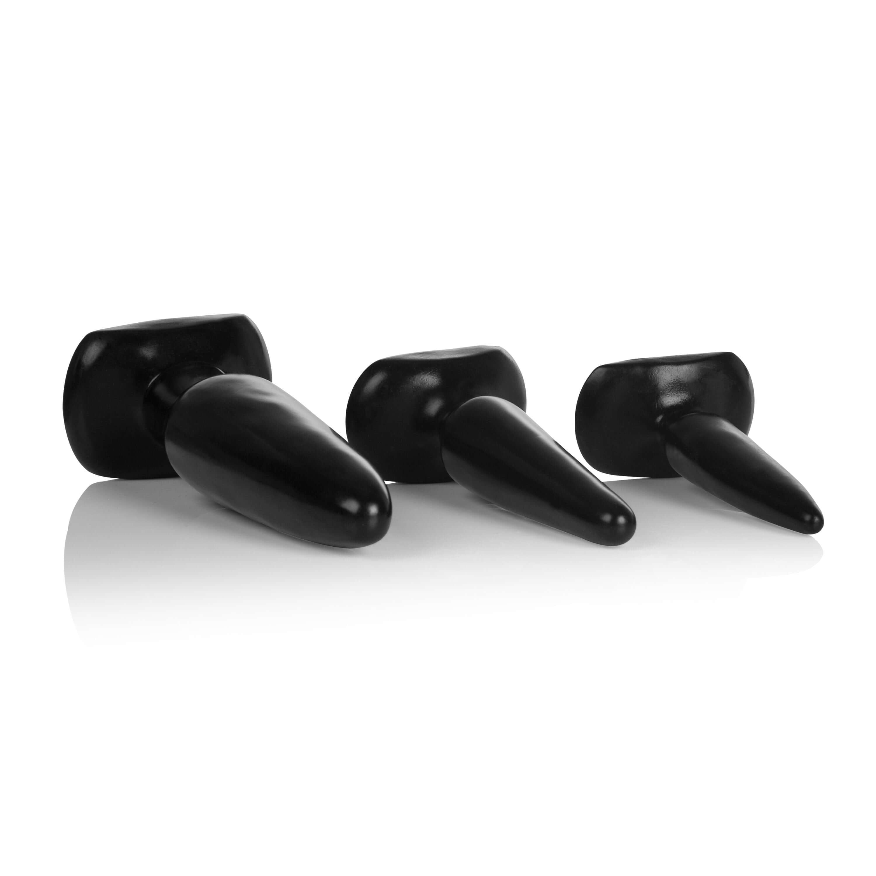 Colt Anal Trainer Kit Black featuring three graduated anal plugs for confident exploration of anal play.