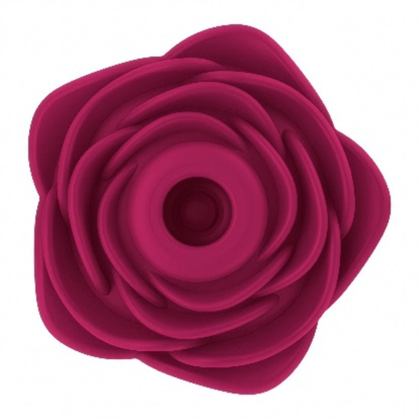 Bella Rose Pro Rechargeable Clitoral Suction Vibrator in a floral rose design, highlighting its unique petal structure.