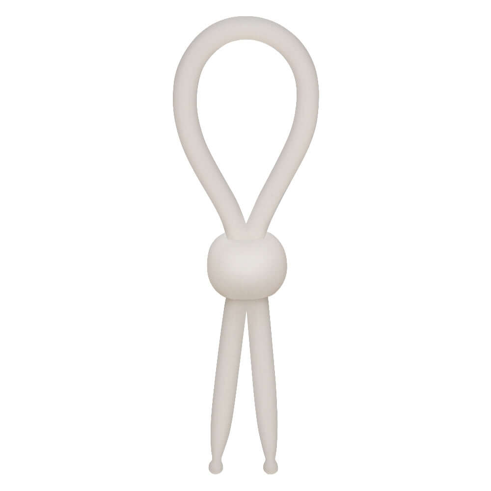 Alpha Liquid Silicone Lasso in natural color, featuring an adjustable cinch design for a tailored fit and enhanced intimate control.