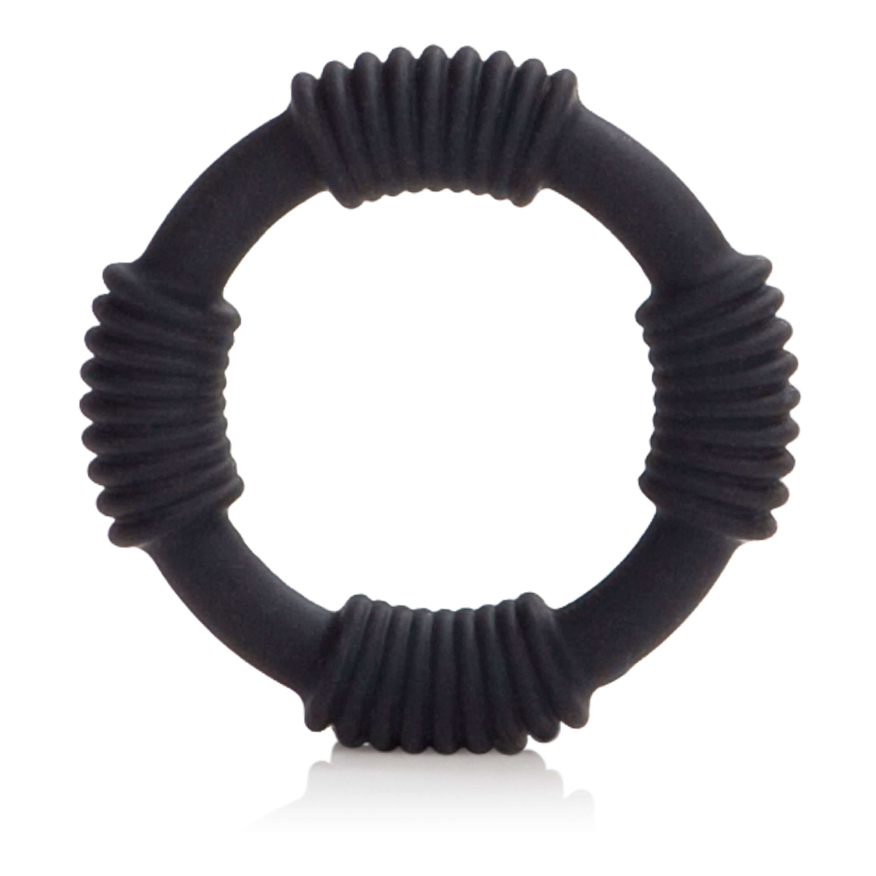 Hercules Silicone Ring Black, a sturdy and flexible enhancement ring designed for comfort and increased stamina.