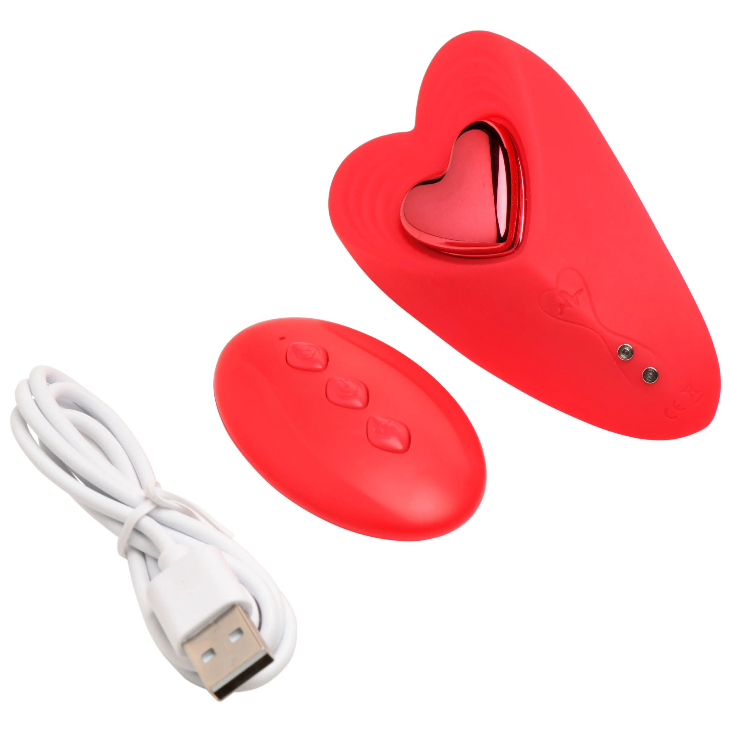 Love Connection Silicone Panty Vibe With Remote Control - Red-0