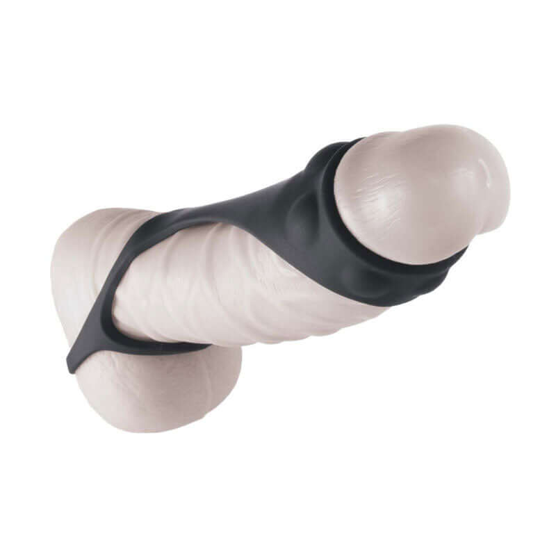 Enhancer Textured Cock Strap and Ball Stretcher - Black-2