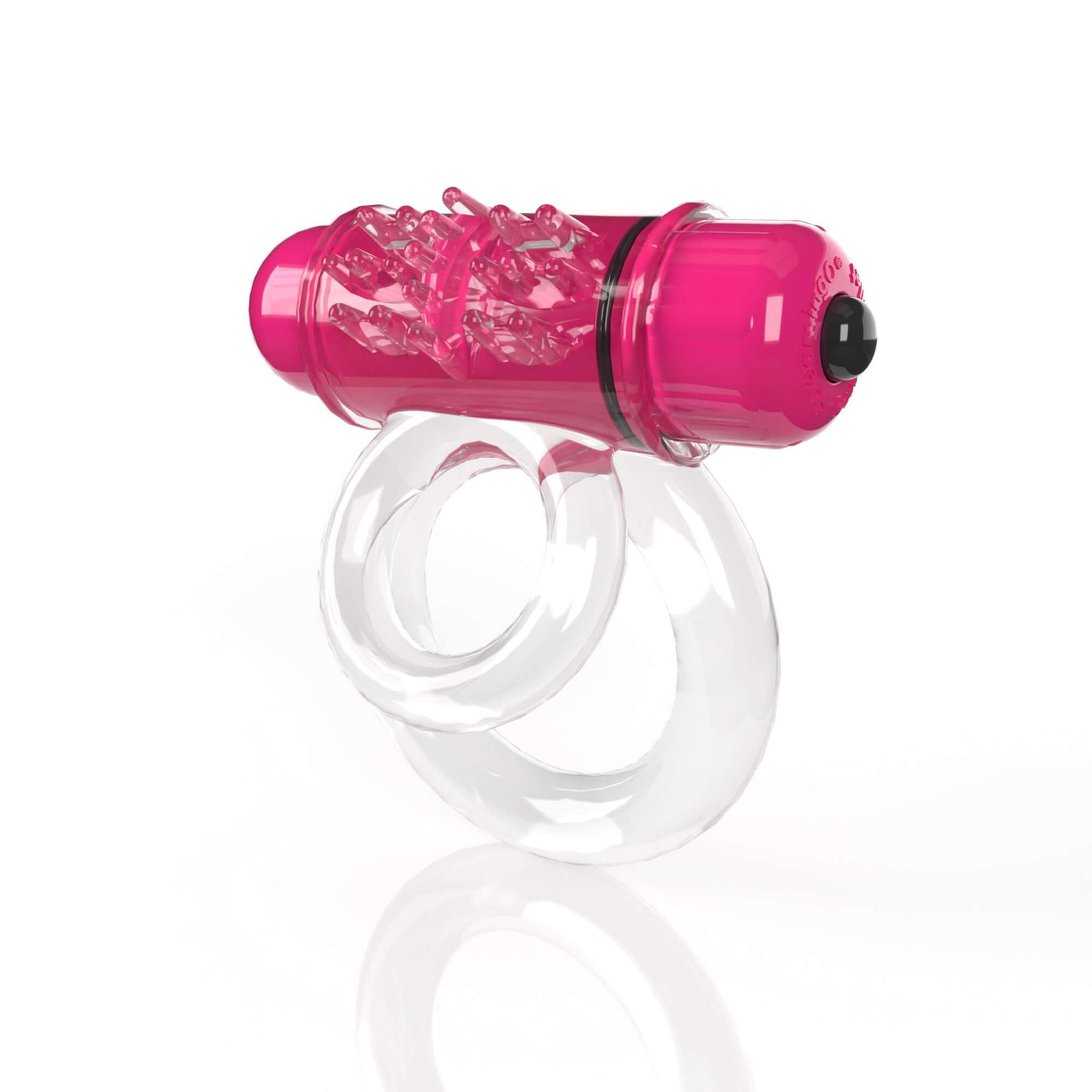 Screaming O 4T Double O 6 Super Powered Ring Strawberry featuring a vibrant pink design with high-energy vibrations.
