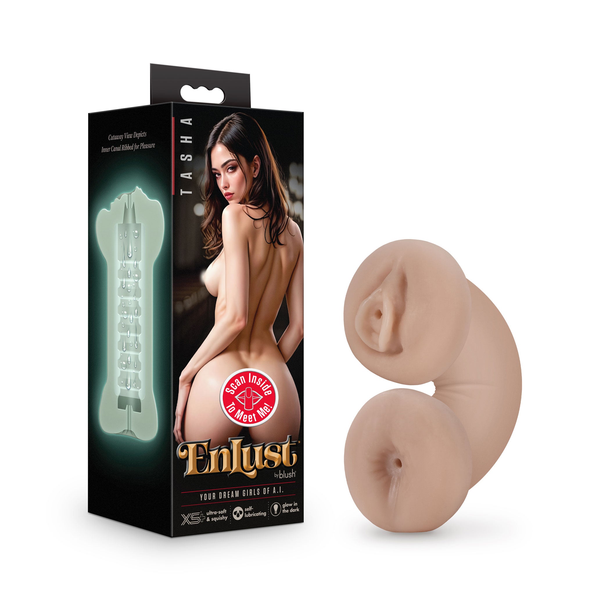 Enlust - Tasha - Soft and Wet Glow in the Dark Stroker - Beige-3