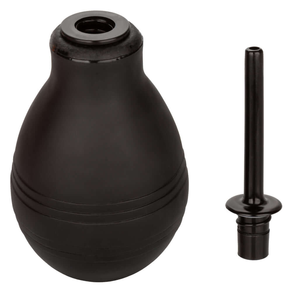 One Way Anal Douche Black with ergonomic nozzle for effective and comfortable cleansing.